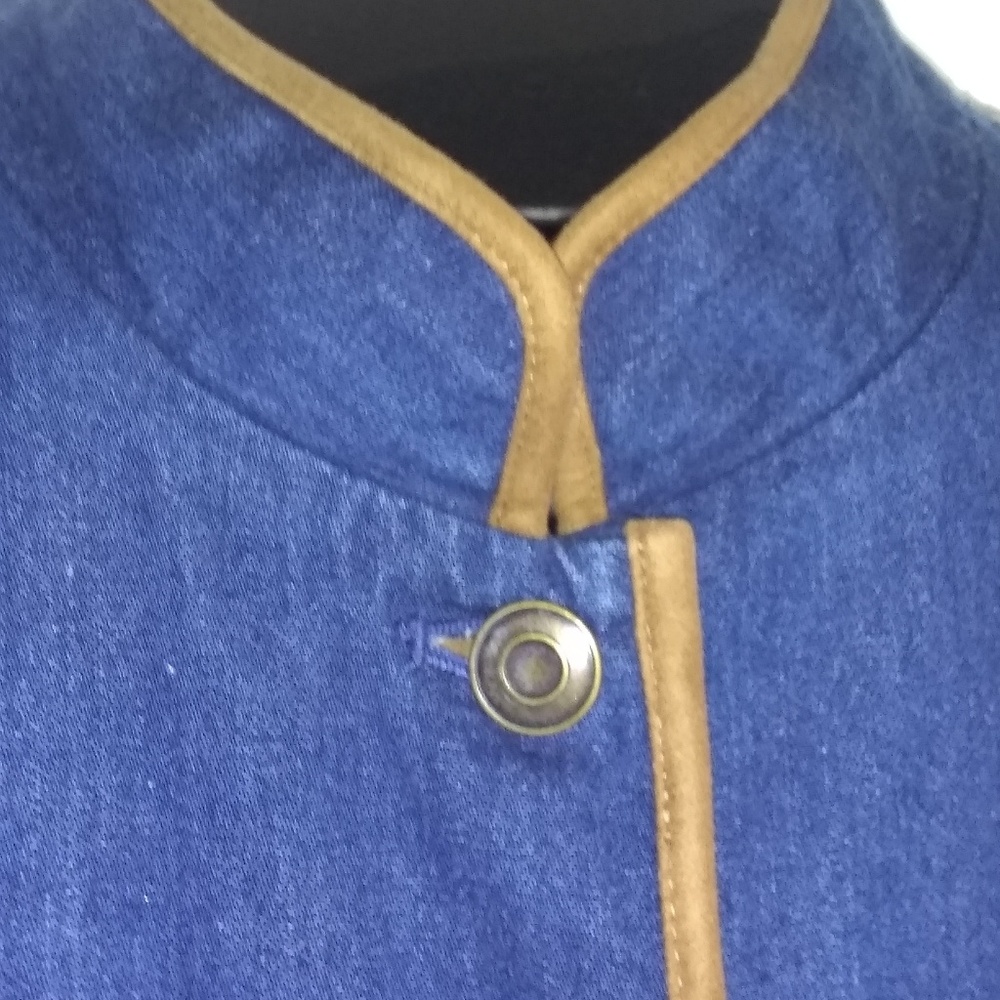 Talbot's Denim Jacket with Leather Trim & Scarf